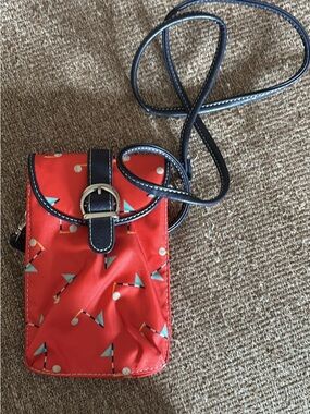 Sydney Love Golf Theme Red Crossbody Bag with Navy Trim